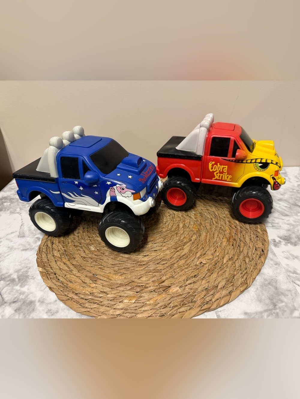 Blue Monster Truck Toy - Kids Plush Pull back toys